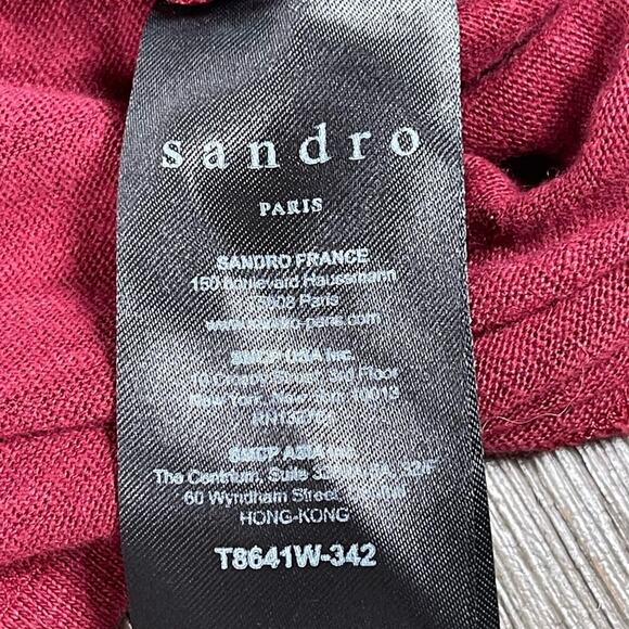 Sandro Shirt Medium Red Linen Unisex T-shirt Medium - Picture 3 of 5